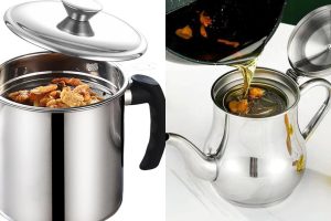 5 Rekomendasi saringan minyak oil pot stainless steel awet dan tahan panas, harga di bawah Rp 100 ribu