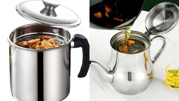 5 Rekomendasi saringan minyak oil pot stainless steel awet dan tahan panas, harga di bawah Rp 100 ribu
