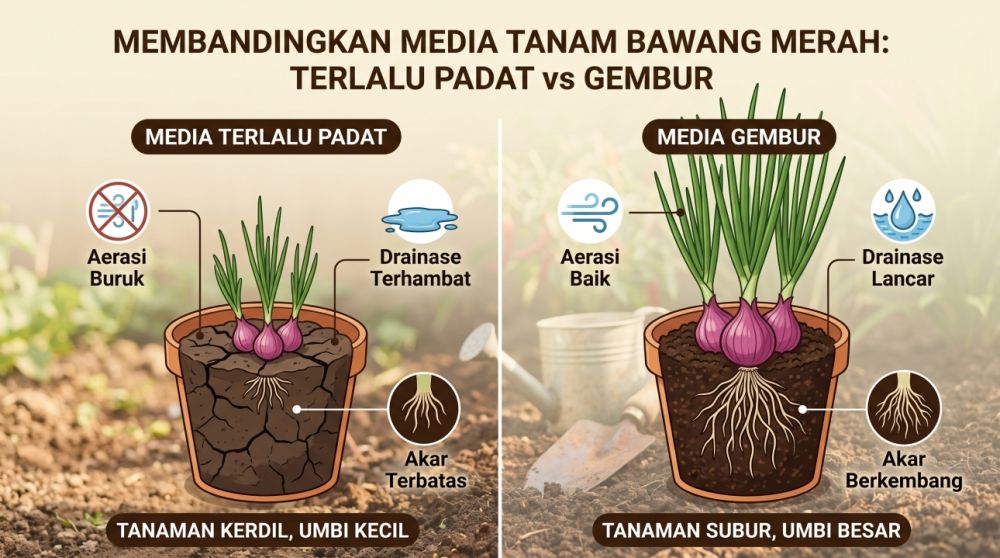 Umbi bawang merah tak kunjung besar? 10 bagian ini perlu diperhatikan