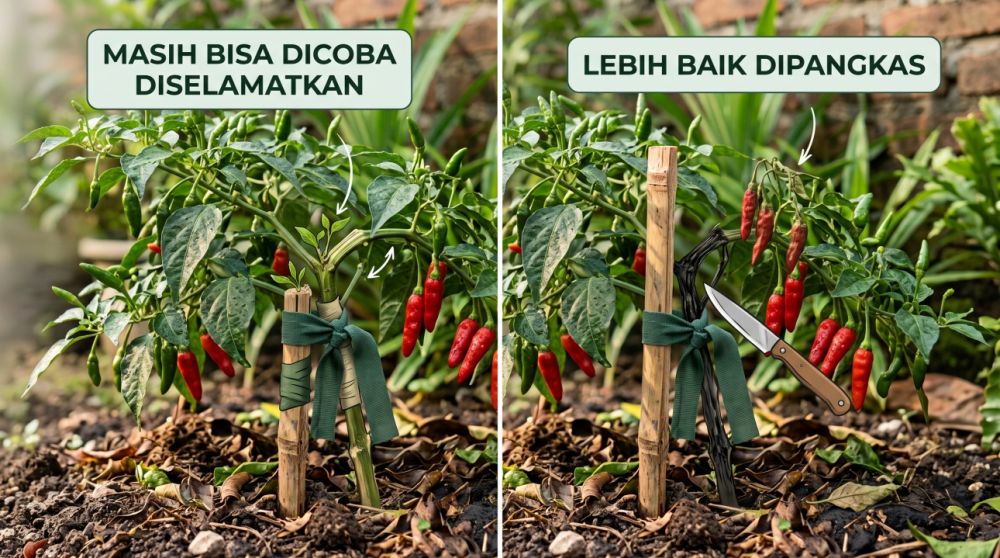 Batang cabai patah? Jangan langsung dipotong, cek kondisinya dulu