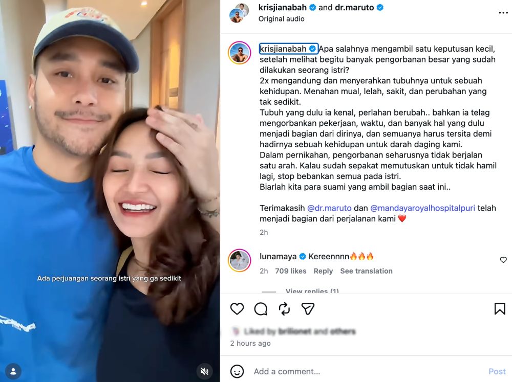Krisjiana Baharudin putuskan vasektomi, tegaskan bukan soal kehilangan kejantanan tapi tanggung jawab
