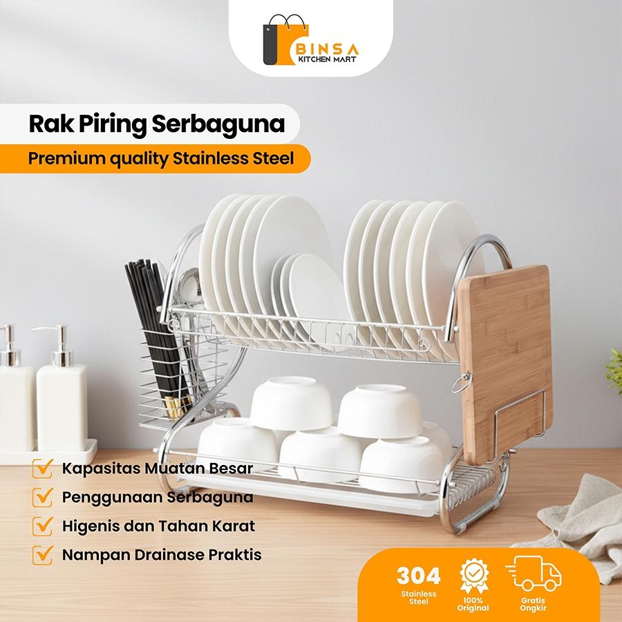 5 Rekomendasi rak piring stainless steel mini cocok untuk di meja dapur, nilai di bawah 400 ribu