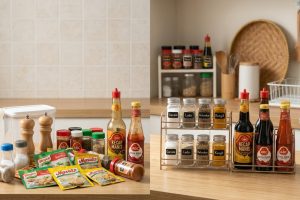 Bumbu masak selalu berantakan? 5 Rak bumbu ringkas untuk meja dapur tanpa lemari tambahan