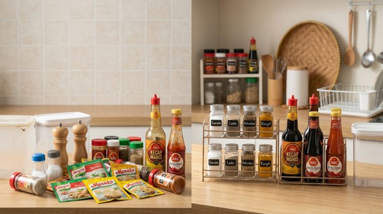 Bumbu masak selalu berantakan? 5 Rak bumbu ringkas untuk meja dapur tanpa lemari tambahan
