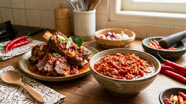 Cara bikin sambal mercon merah nyala dan nggak langu untuk olahan daging, pedasnya nendang