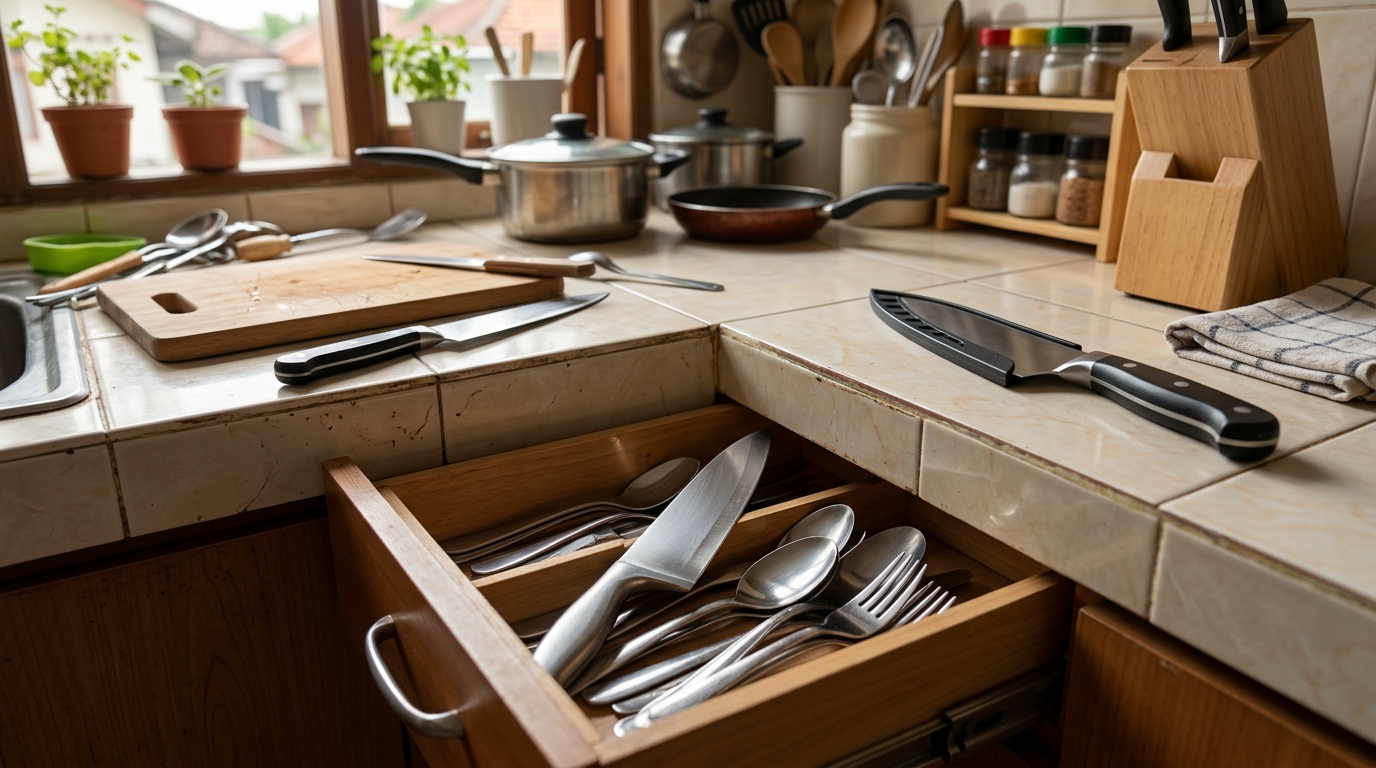 5 Kesalahan menaruh pisau dapur yang bikin cepat tumpul, bukan cuma karena sering dipakai