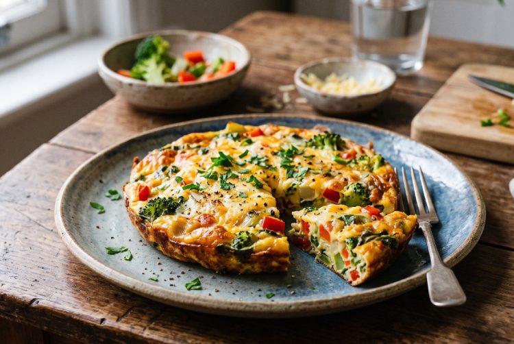 Cuma punya sisa bahan makanan di kulkas, ini resep Frittata sayur & keju cuma pakai 1 wajan saja