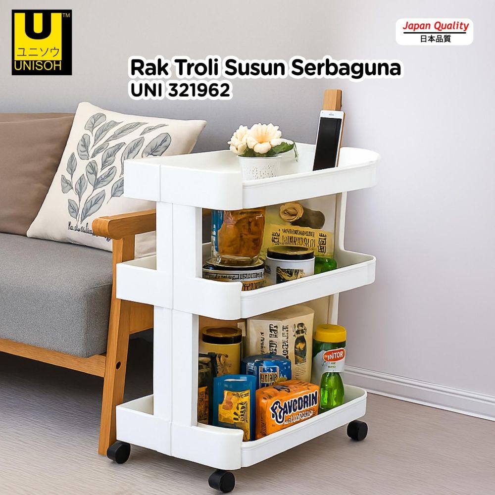 5 Rekomendasi rak troli dapur kecil tapi muat banyak, reviewnya bagus di bawah Rp 200 ribu