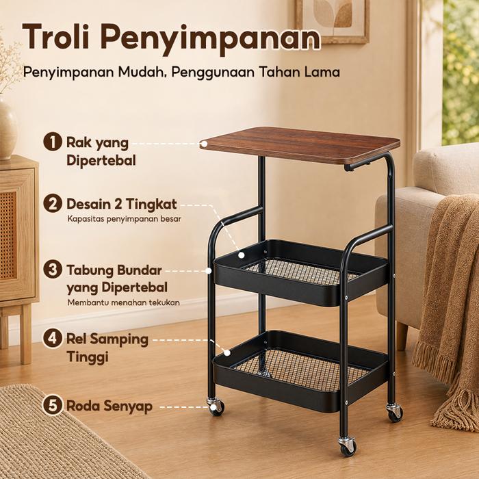 5 Rekomendasi rak troli dapur kecil tapi muat banyak, reviewnya bagus di bawah Rp 200 ribu