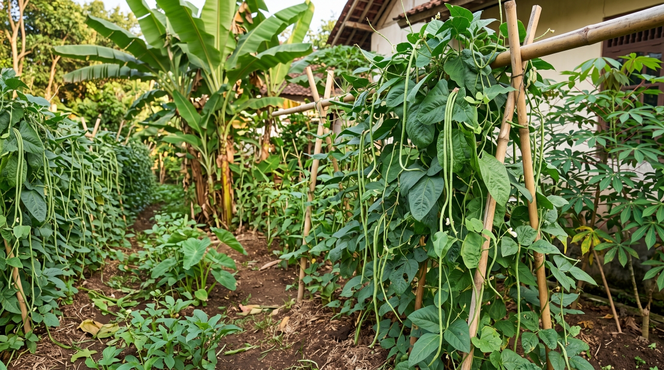 Daun kacang panjang sudah rimbun tapi polong sedikit? cek 7 hal ini