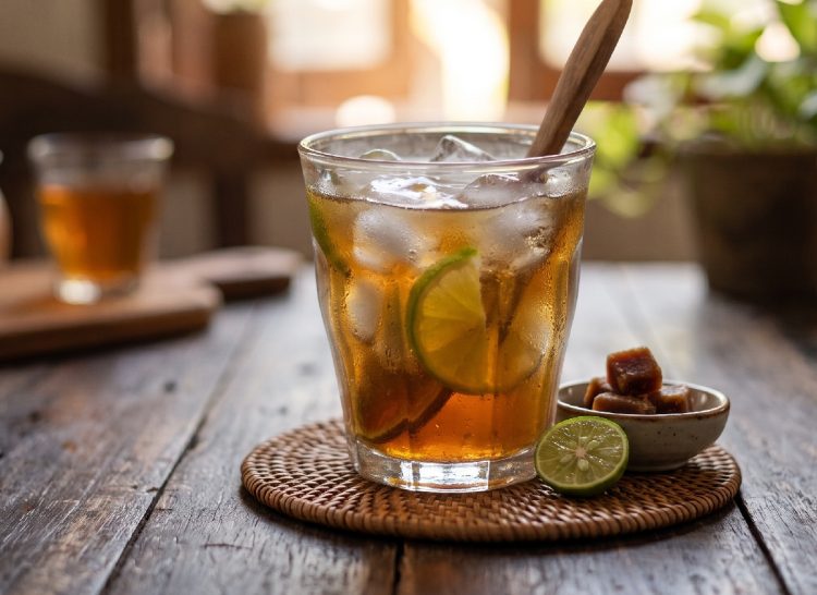 Mau yang seger tapi takut kebanyakan gula? Yuk coba resep es teh krampul legitnya medok & less sugar