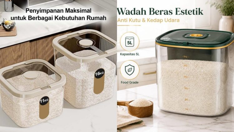 5 Rekomendasi dispenser beras mini yang kedap dan anti serangga, reviewnya bagus di bawah Rp 100 ribu