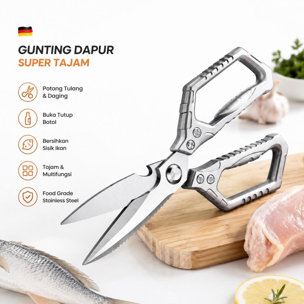 5 Rekomendasi gunting dapur stainless steel yang reviewnya mantab di bawah Rp 100 ribu, awet tahunan