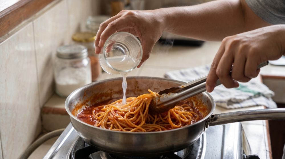 Air rebusan pasta sering terbuang? Sisihkan sedikit untuk membantu saus menempel