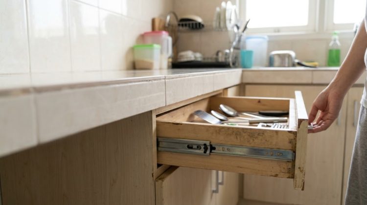 Laci dapur seret saat dibuka? Cek rel dan isi laci sebelum mengganti perangkatnya
