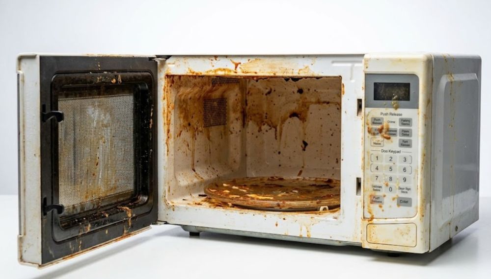 Banyak noda membandel di microwave? Bersihkan total cuma pakai trik sederhana ini tanpa ribet