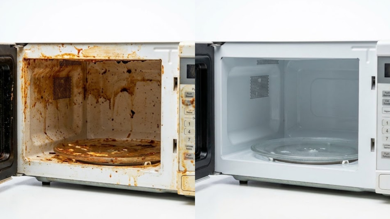 Banyak noda membandel di microwave? Bersihkan total cuma pakai trik sederhana ini tanpa ribet