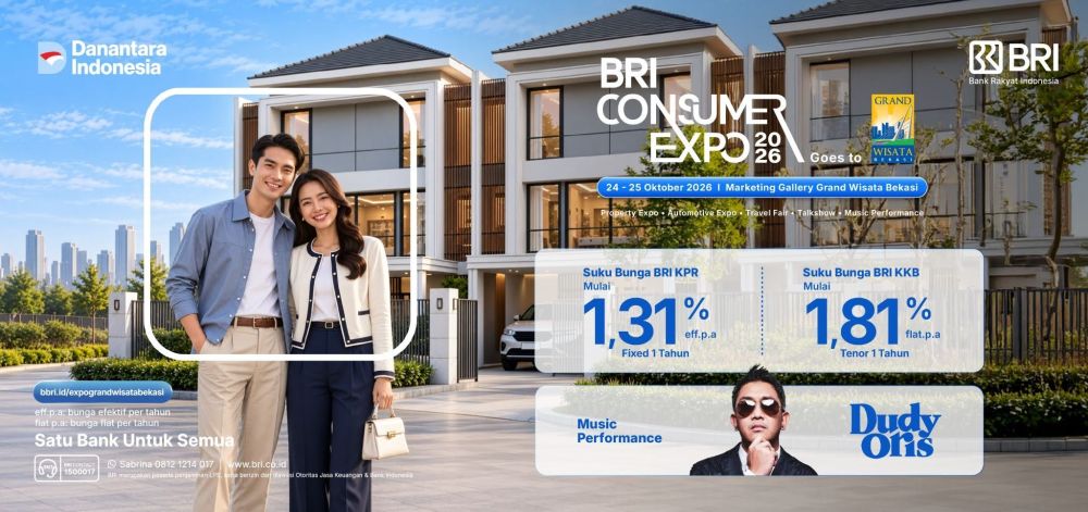 Cek promo special BRI Consumer Expo 2026 Goes to Grand Wisata, banyak pilihan rumah & kendaraan impian