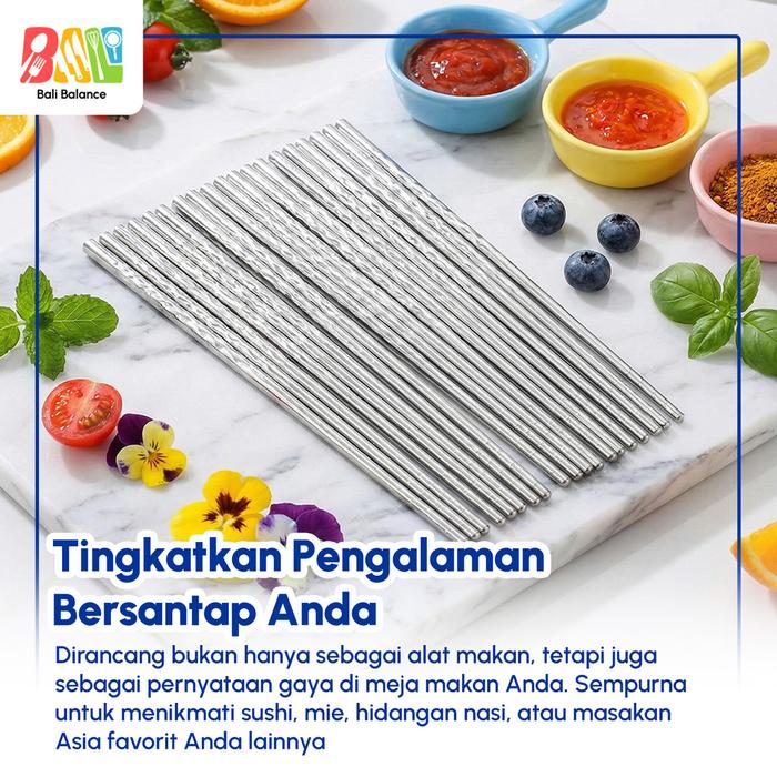 5 Rekomendasi sumpit stainless steel yang reviewnya baik di bawah Rp 50 ribu, lebih higienis dan awet