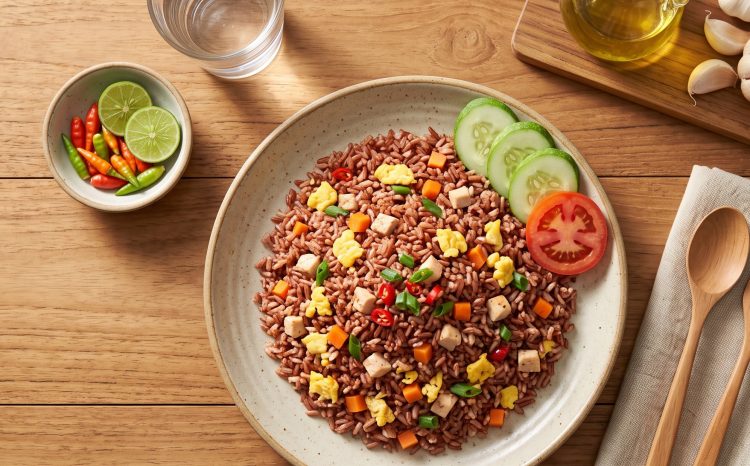 Resep nasi goreng sehat yang rasanya nendang tapi rendah garam, gurihnya nagih dan masaknya gampang