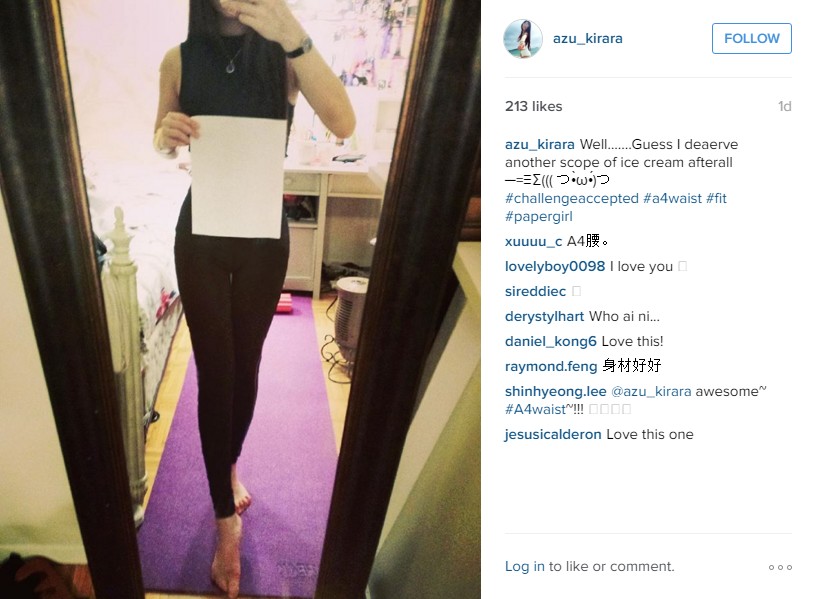 Wanita pamer bodi langsing #A4waist sedang viral di media sosial