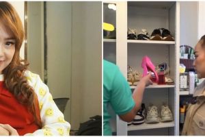 Renovasi rumah tanpa arsitek, 11 potret walk in closet Mpok Alpa semua koleksi tasnya dari rekan seleb