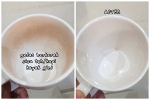 Bukan direndam air panas, trik hilangkan kerak teh dan kopi di cangkir ini auto kinclong tanpa effort