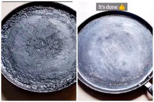 Cara cepat hilangkan kerak gosong di teflon ini pakai 1 bahan dapur, auto bersih dalam waktu 10 menit