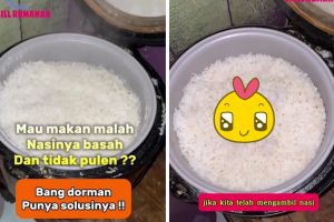 Trik mengatasi nasi terlalu basah dan tidak pulen usai ditanak, ampuh pakai 1 bahan dapur ini