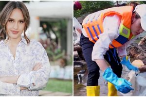 Tunjukkan kepedulian pada lingkungan, 9 momen Cinta Laura tak jijik bersihkan sampah di Kali Ciliwung