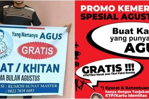 Berkah nama Agus, 11 potret kocak promo di bulan Agustus ini bikin full senyum