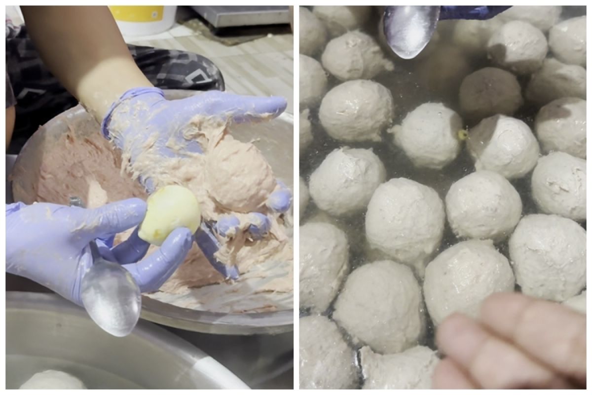 Tanpa alat khusus, ini trik cetak bakso isi telur ayam agar adonan melekat kuat dan tak mudah pecah