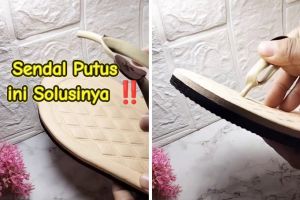 Cukup pakai 1 sampah dapur, ini trik perbaiki sandal jepit putus supaya bisa langsung dipakai