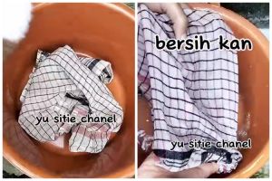 Cara mencuci lap dapur dekil dan bau pakai 2 bahan sederhana, auto bersih kesat dalam sekali kucek