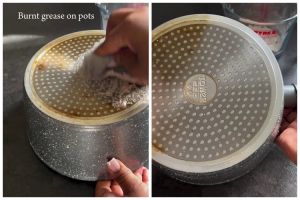 Tak perlu sabun cuci piring, cara bersihkan pantat wajan gosong ini auto kinclong pakai 1 ampas dapur