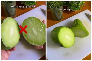 Tak perlu digosok-gosok, trik praktis menghilangkan getah labu siam ini bikin tangan nggak lengket