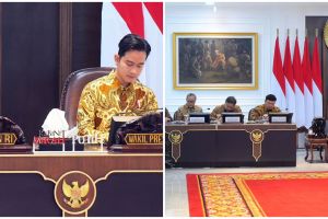 9 Potret rapat perdana Kabinet Merah Putih, momen Prabowo izin ngopi di tengah acara curi atensi