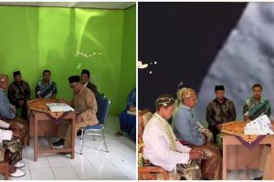Momen nikahan pakai green screen ini temanya unik, ada yang berasa lagi di bulan, intip 6 potretnya