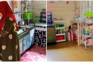 7 Potret dapur berdinding kayu tanpa kitchen set ini penataannya apik, bikin emak betah masak