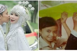 Cewek ini menikahi guru SD-nya, begini 10 kisahnya, potret saat berpayung daun pisang bikin baper