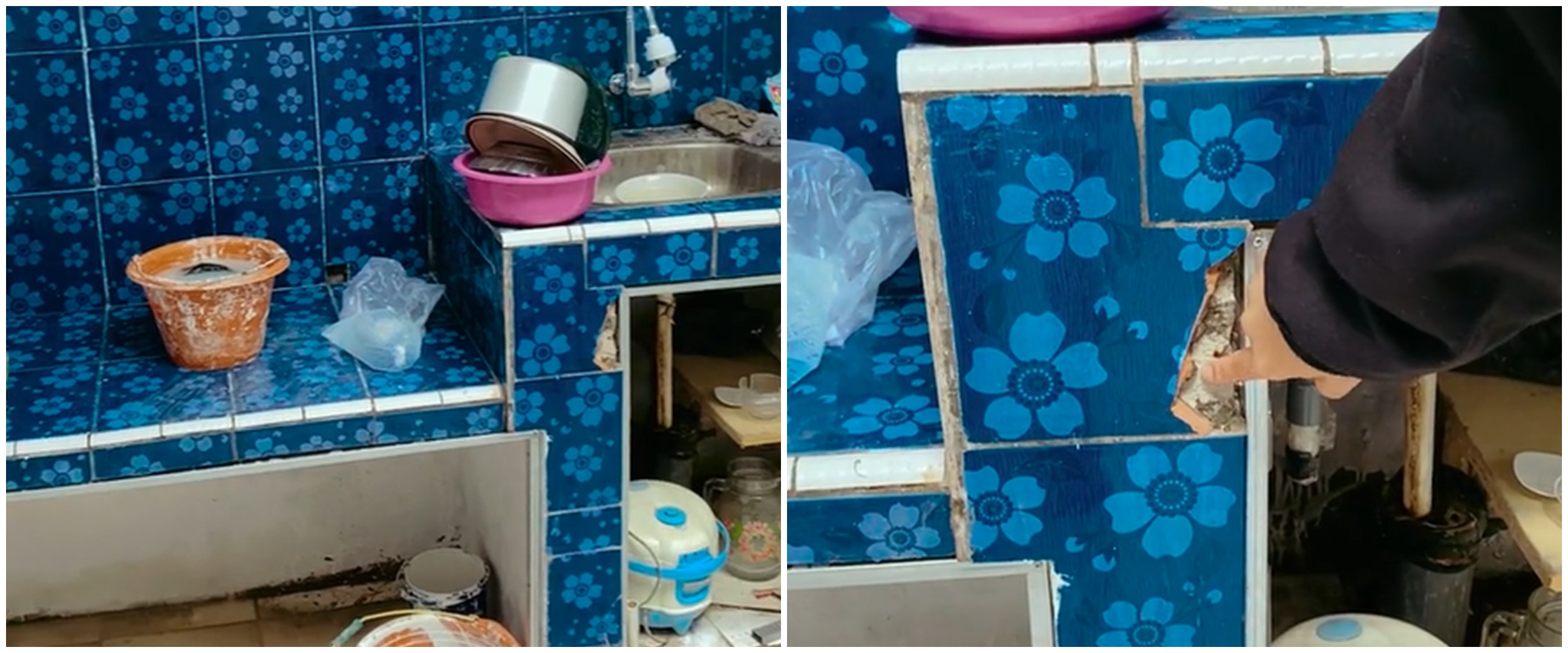 Cuma modal wallpaper, renovasi dapur jadul jadi estetik ini bikin betah masak, intip 11 transformasiny