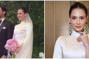 9 Potret resepsi pernikahan Pevita Pearce di Malaysia, tampil anggun kenakan dress bernuansa monokrom