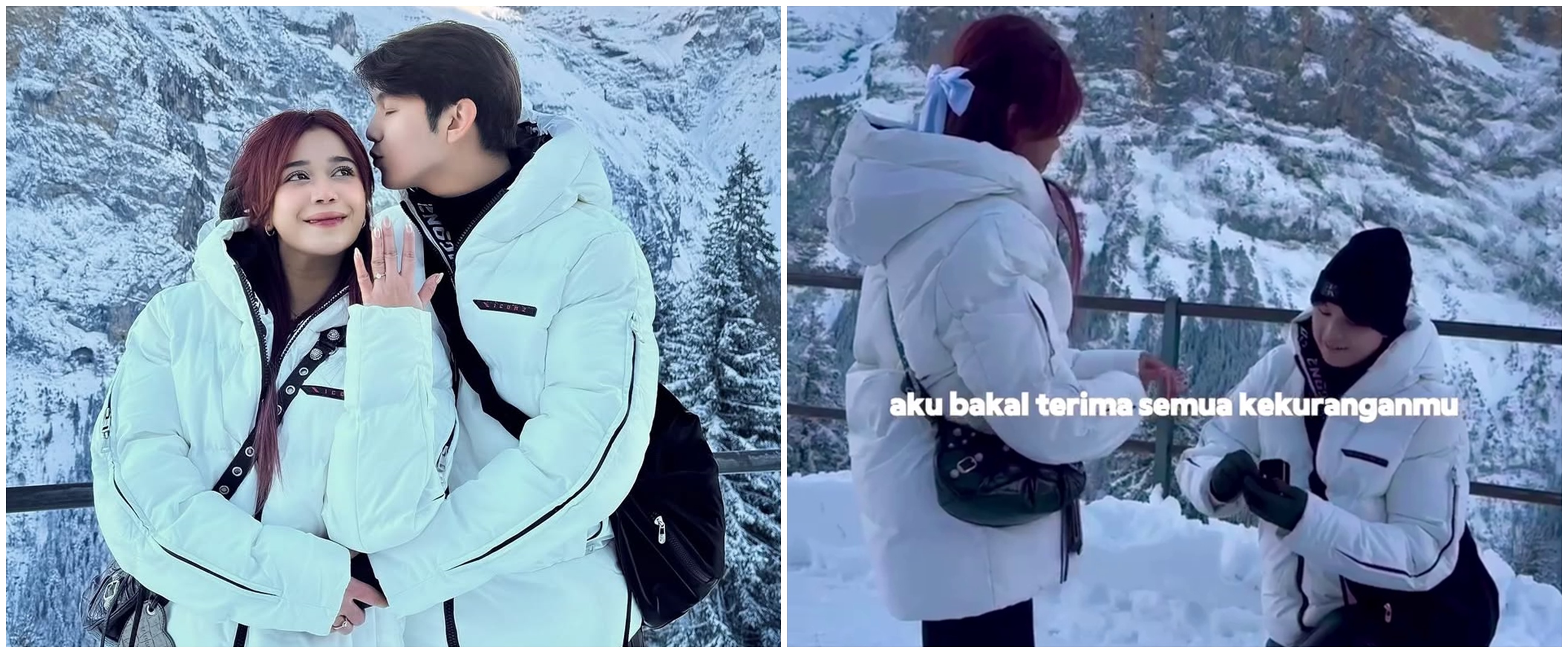 Kurang dari setahun pacaran sudah mantap serius, 9 momen Brisia Jodie dilamar Jonathan Alden di Swiss