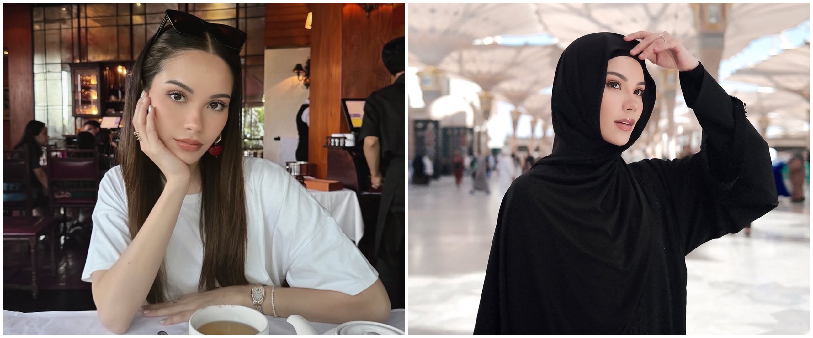 Sering dikira pacaran beda agama dengan Al, 9 potret Alyssa Daguise ini anggun pakai hijab saat umrah