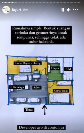 ruangan rumah Bajaj Bajuri © 2021 brilio.net Instagram