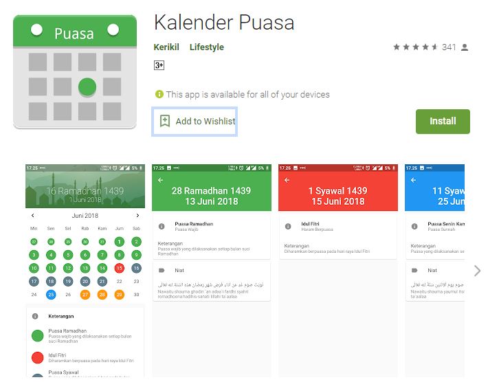 Aplikasi di Play Store penunjang ibadah puasa berbagai sumber