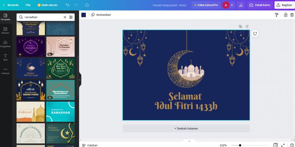 7 Cara bikin ucapan Ramadhan 2022 di aplikasi Canva, cepat dan mudah