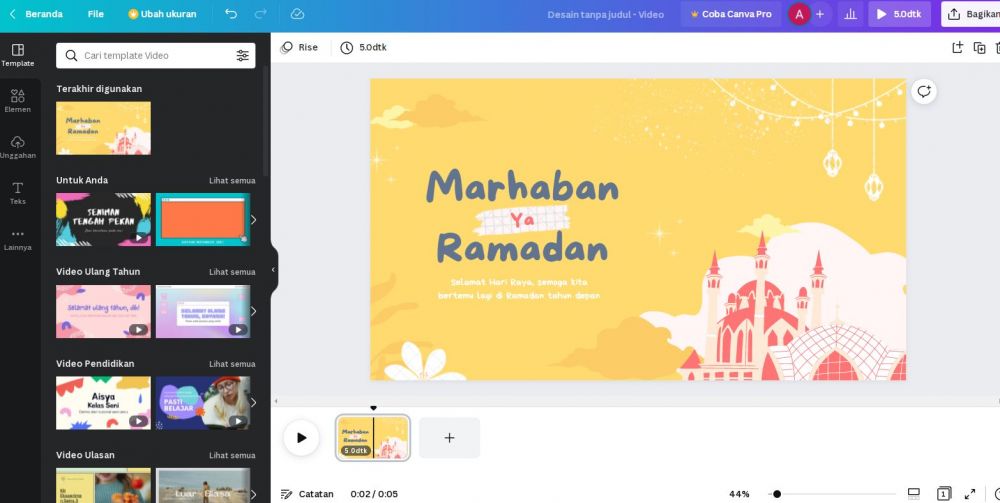 7 Cara bikin ucapan Ramadhan 2022 di aplikasi Canva, cepat dan mudah