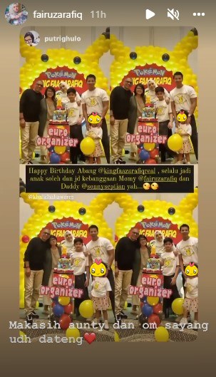 Momen Fairuz A Rafiq rayakan ultah ke-10 King Faaz © Instagram