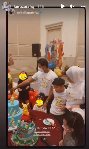 Momen Fairuz A Rafiq rayakan ultah ke-10 King Faaz © Instagram